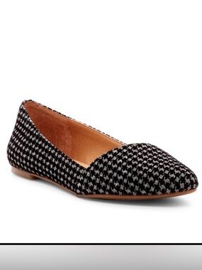 Lucky Brand Black/Gray Houndstooth Flats